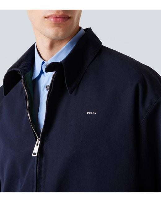 Prada Blouson Aus Baumwolle in Blue für Herren