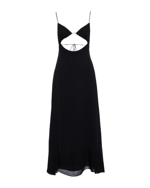 Saint Laurent Bikini Top Cut-out Jersey Midi Dress in Black - Lyst