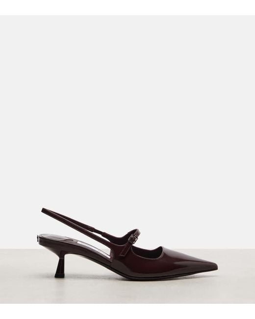 Jimmy Choo Brown Didi 45 Leather Slingback Pumps