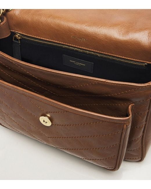 Saint Laurent Brown Niki Medium Leather Shoulder Bag