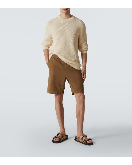 Shorts De Algodon Y Lino Sunspel de hombre de color Brown