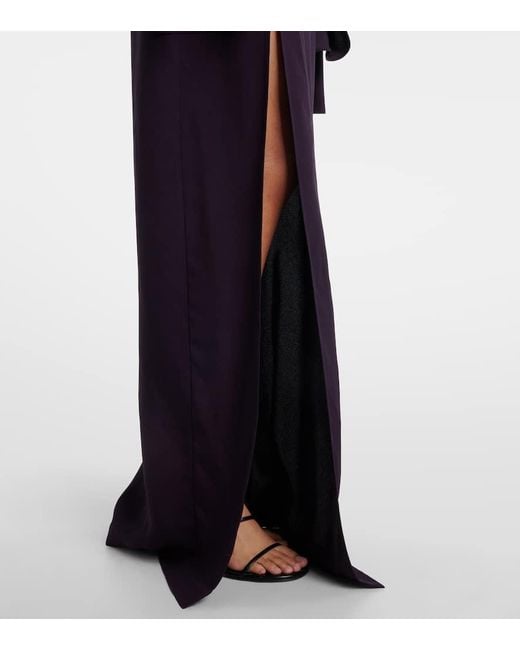 Taller Marmo Blue Brooks Scarf-Detail Crepe Cady Gown