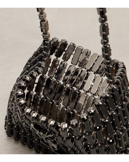 Saint Laurent Black Cassandre Micro Embellished Shoulder Bag