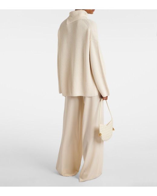 Joseph White Wool, Cashmere And Silk Turtleneck Sweater