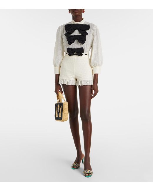 Valentino Black Mossi Bow-Detail Cotton Top