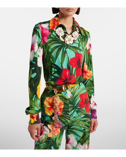 Dolce & Gabbana Green Floral Shirt