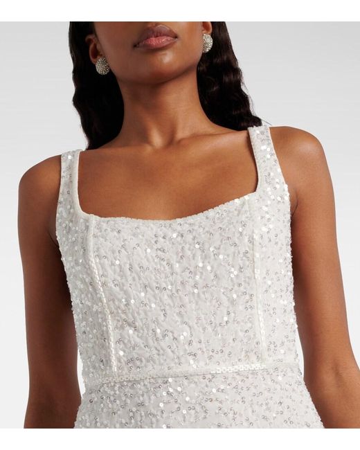 Rixo White Ronan Sequined Minidress