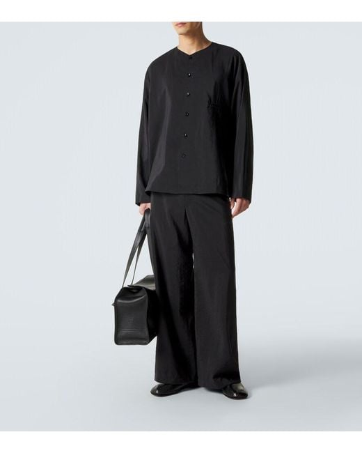 Lemaire Black Silk-Blend Shirt for men