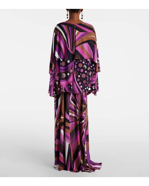Emilio Pucci Purple Iride Silk Maxi Dress