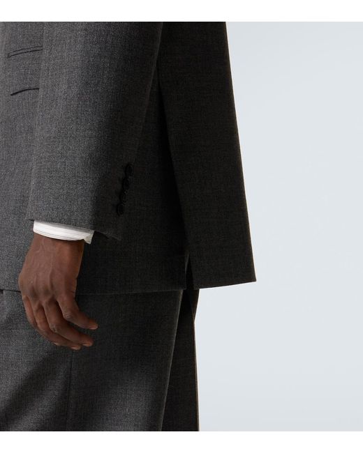 Saint Laurent Black Double-Breasted Wool Blazer for men