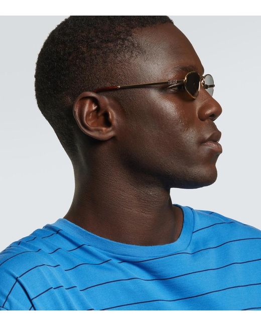 Miu Miu Ovale Sonnenbrille in Metallic für Herren