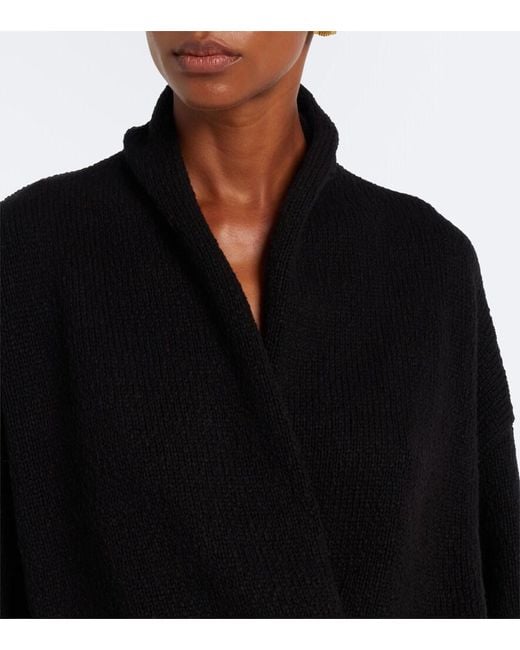 AYA MUSE Black Kena Wrap Cotton Top