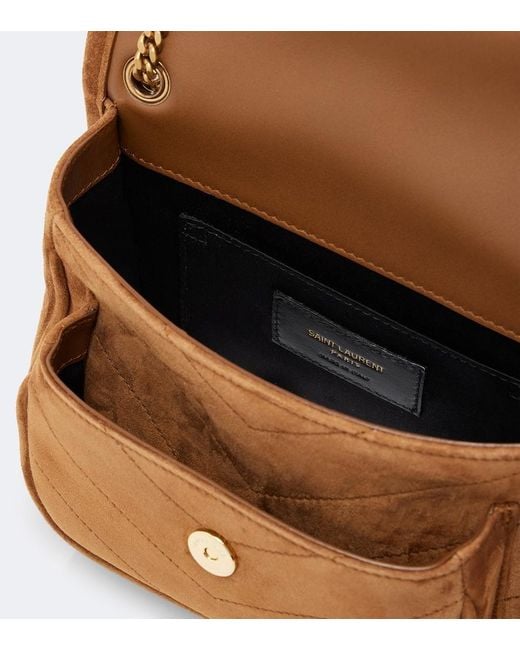 Saint Laurent Brown Niki Mini Suede Shoulder Bag