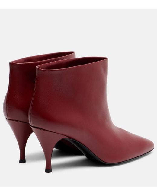 Herbert Levine Red Silhouette 80 Leather Ankle Boots
