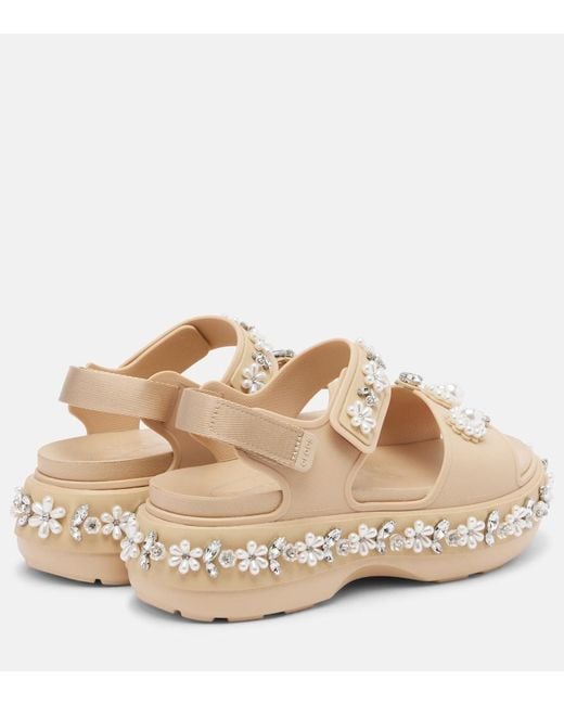 Simone Rocha Natural X Crocs Embellished Platform Sandals
