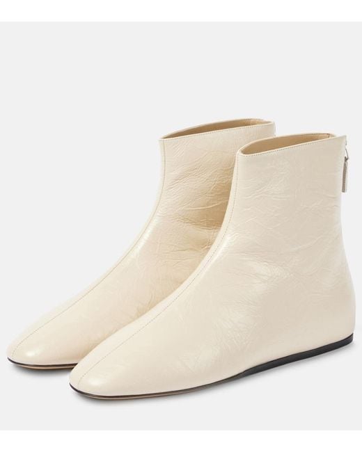 Le Monde Beryl White Luna Leather Ankle Boots