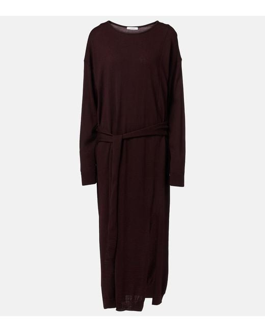 Lemaire Purple Belted Sweater Dress