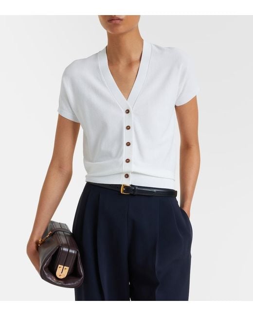Max Mara White Crepe Cardigan