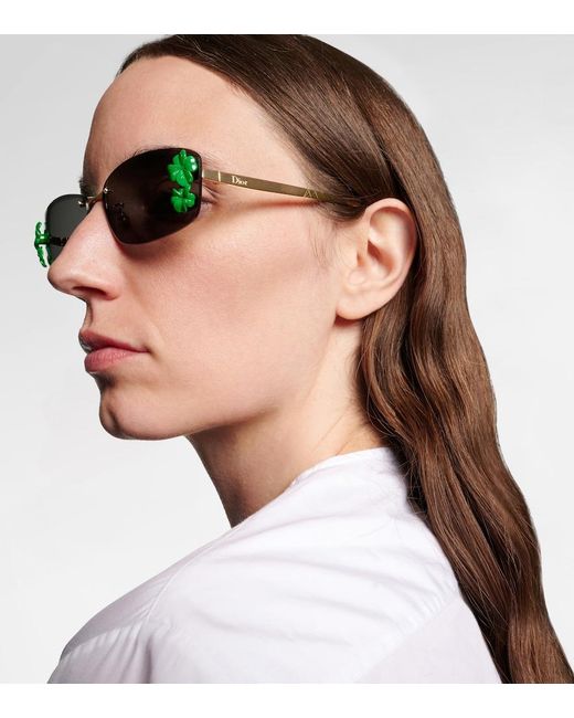 Dior Brown Dior Clover S1U Rectangular Sunglasses
