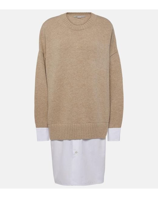 Stella McCartney Natural Layered Virgin Wool Sweater