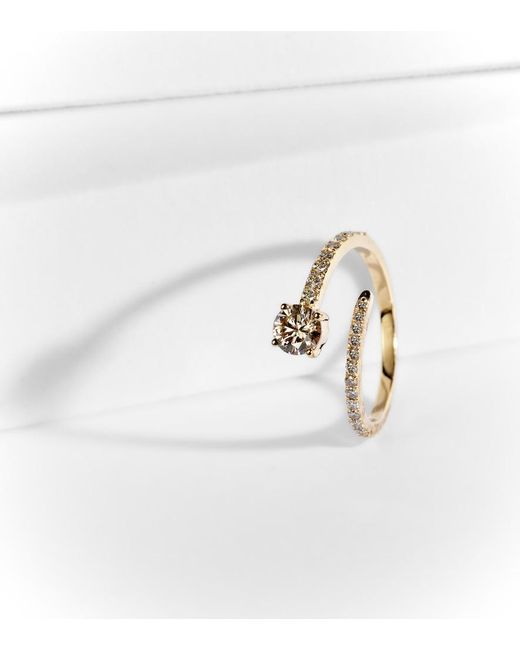 Ileana Makri Natural Grass Seed 18Kt Ring With Diamonds