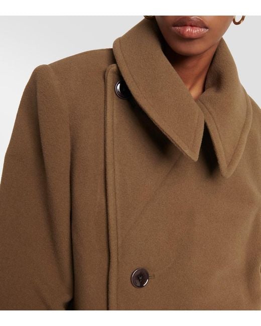 Abrigo de lana cropped Lemaire de color Brown