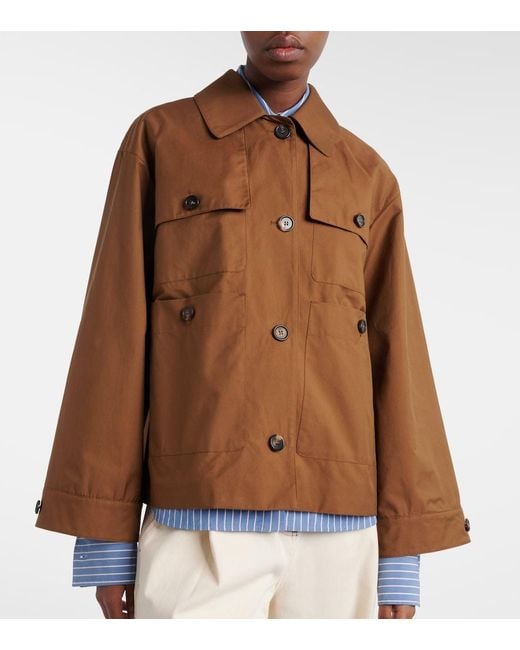 Max Mara Brown The Cube Bouquet Cotton-Blend Twill Jacket