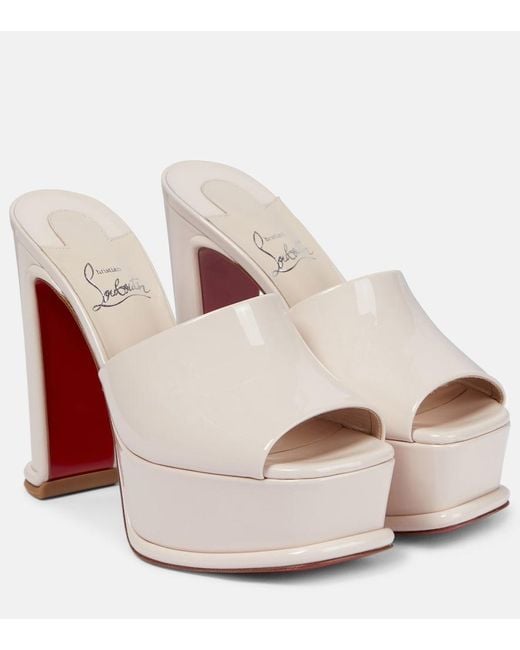 Christian Louboutin Pink Amali Alta Patent Leather Mules