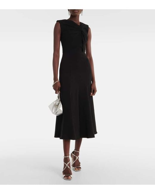 Roland Mouret Black Midikleid Aus Cady