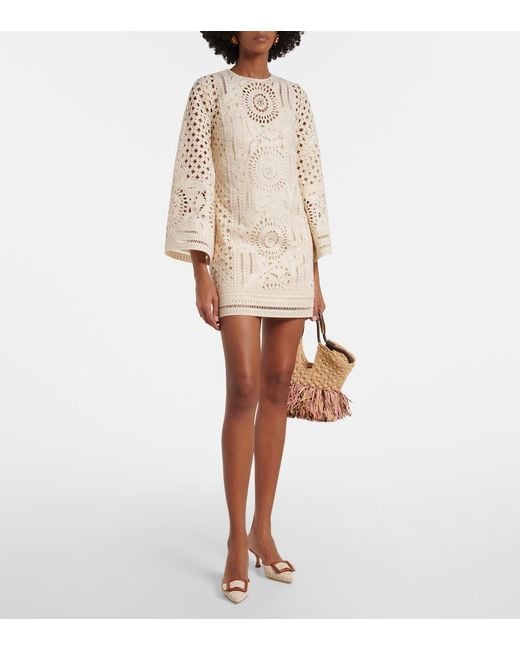 Manolo Blahnik Natural Maysale Leather-Trimmed Mules