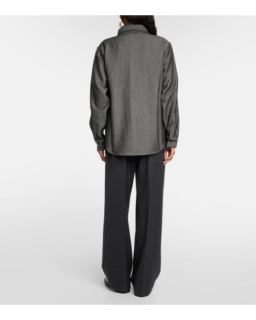 God's True Cashmere Gray Cashmere And Cotton Denim Shirt