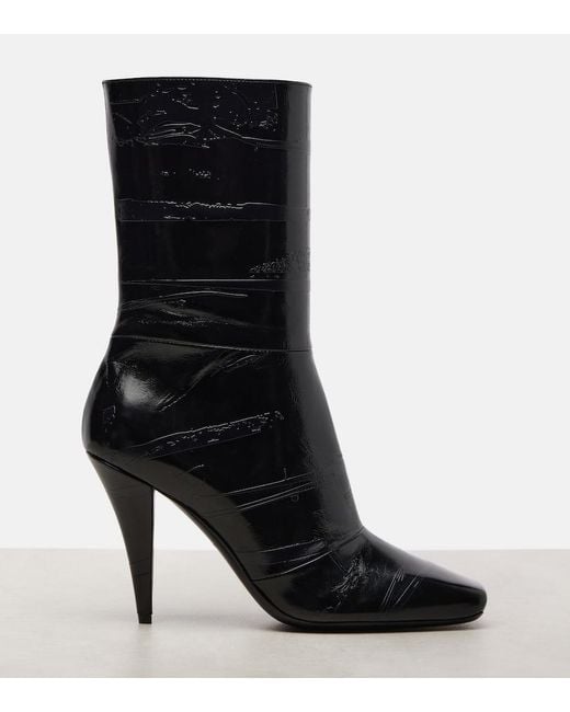 Givenchy Black Sliced Square 95 Leather Ankle Boots