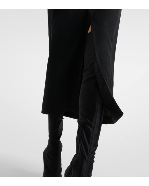 Nili Lotan Black Mariha Virgin Wool Midi Skirt