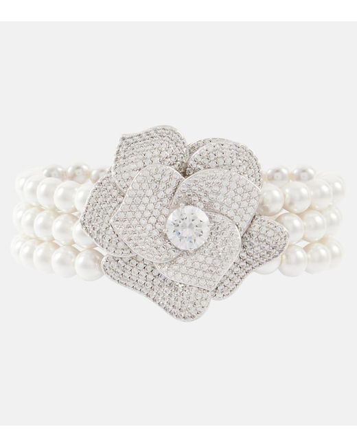 Bracciale Con Cristalli di Self-Portrait in White