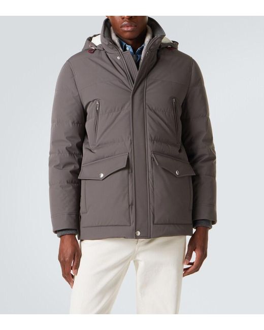 Brunello Cucinelli Gray Down Jacket for men