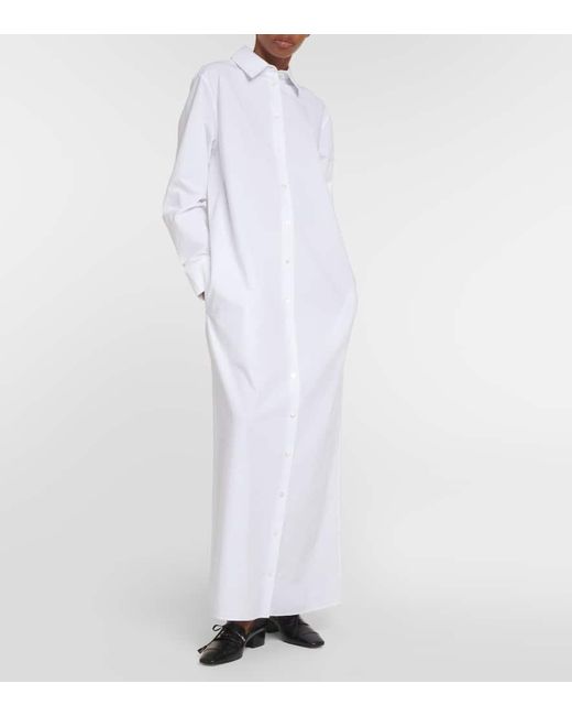 Vestido camisero Izumi de popelin de algodon The Row de color White