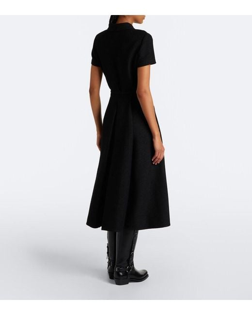 Fendi Black Wool-Blend Boucle Midi Dress
