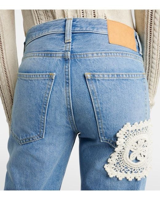 Alanui Blue Island's Diary Straight Jeans