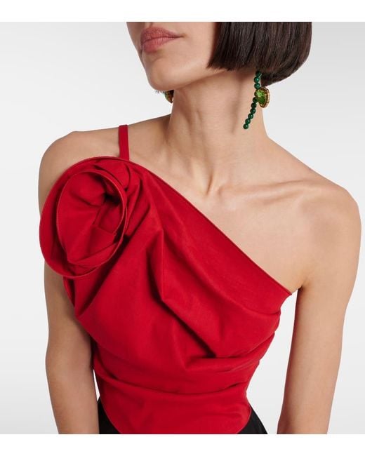 Top Monospalla Con Applicazione Floreale di Magda Butrym in Red