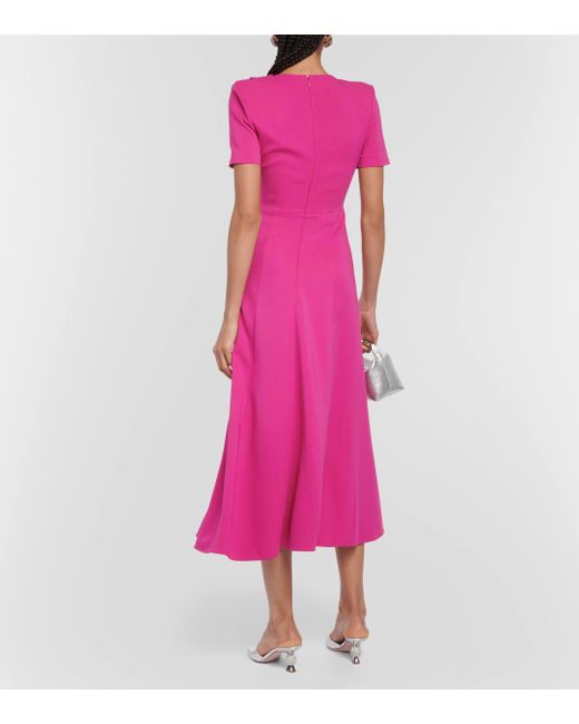 Roland Mouret Pink Asymmetrical Midi Dress
