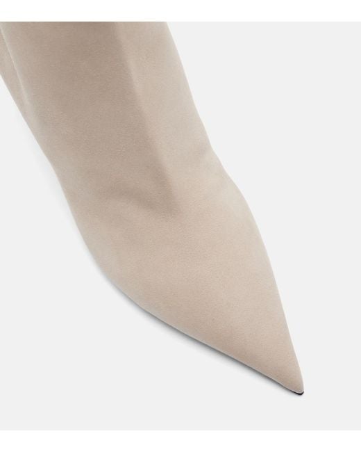 Paris Texas Natural Vera 85 Suede Ankle Boots
