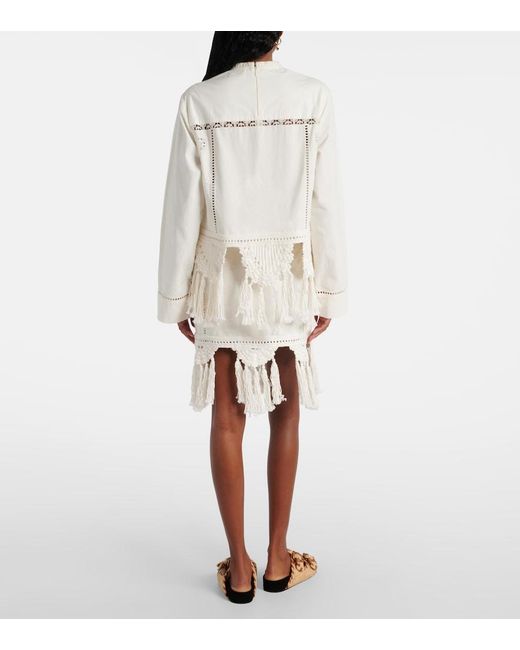 Isabel Marant White Severine Macrame Cotton Top