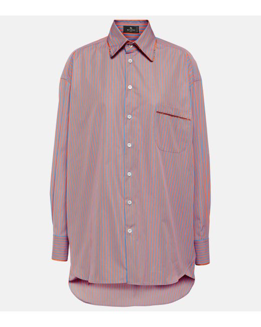 Etro Purple Striped Cotton Shirt