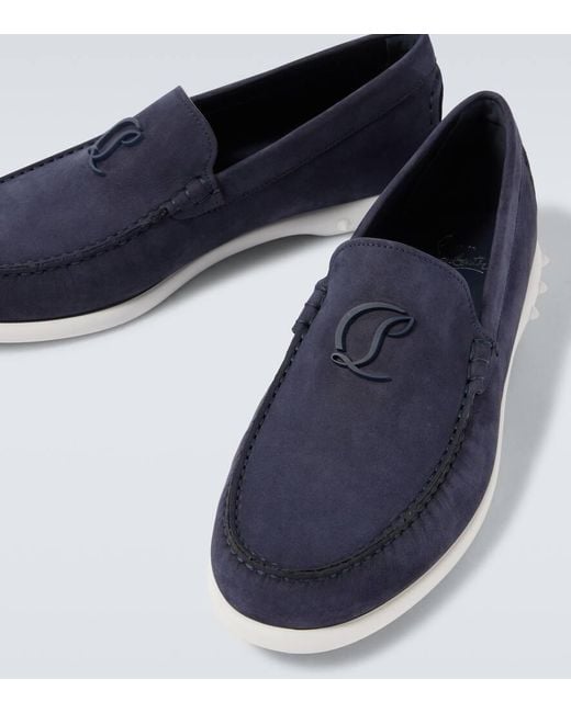 Chaussures Bateau Moonboat En Cuir Christian Louboutin pour homme en coloris Blue