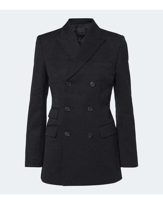 Nili Lotan Black Noah Double-Breasted Virgin Wool Blazer