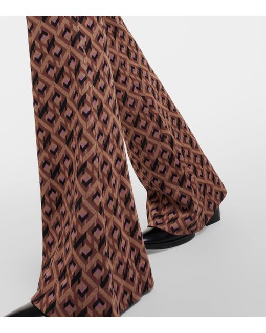 Pantalon evase Greg imprime Diane von Furstenberg en coloris Brown