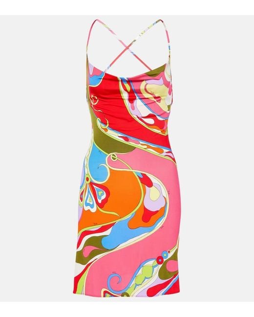 Abito Corto Orchidee di Emilio Pucci in Red