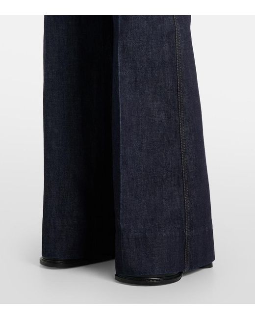 Bottega Veneta Blue High-Rise Wide-Leg Jeans