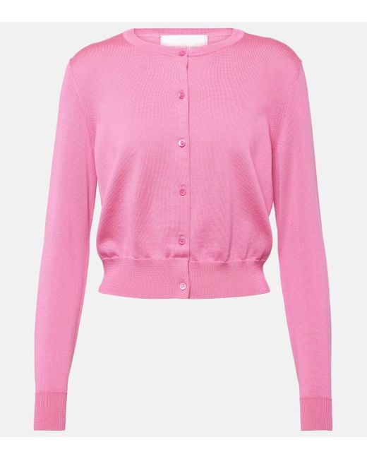 Carolina Herrera Pink Silk And Cotton Cardigan