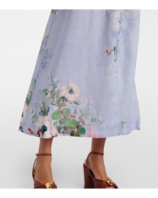 Abito Midi Everley di Zimmermann in Blue